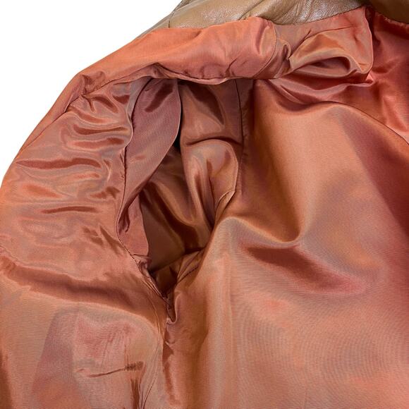 Vintage Dan Di Modes 24K Glove Leather Trench Coat Tan Brown Fitted Sz 8 - Picture 11 of 16